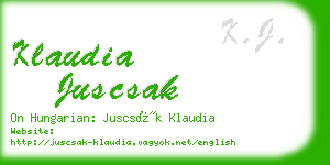 klaudia juscsak business card